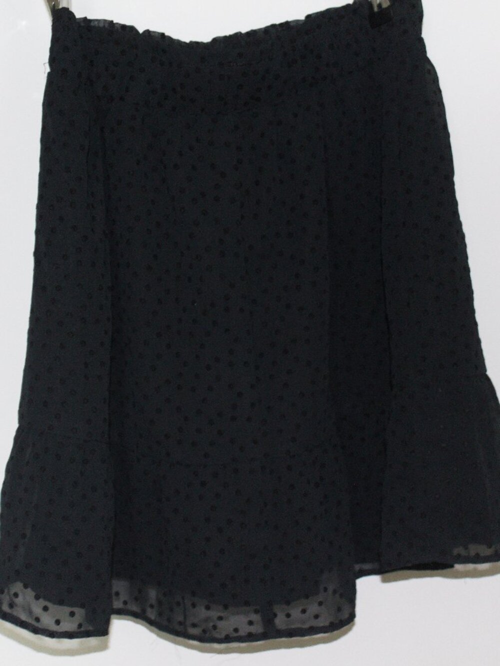 LOFT Size XXSP Black Polka Dot Layered Skirt
